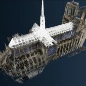 3D restitution of the missing frameworks on the 3D point cloud of Notre-Dame cathedral